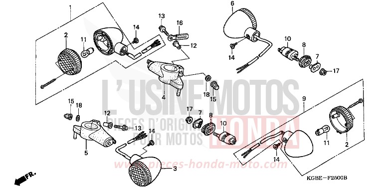 WINKER for Shadow VT125C NOIR (NH1) from 2003